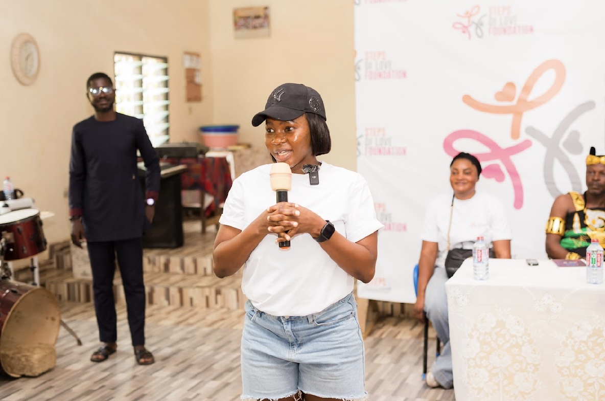 Founder of Steps of Love Foundation addressing a community event